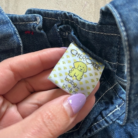 Y2K denim embroidered dress size 12-18 M - Picture 4 of 5